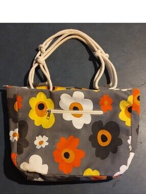 FARMHOUSE IS MY STYLE FLORAL PURSE OR TOTE BAG CANVAS ROPE HANDLES FASHION